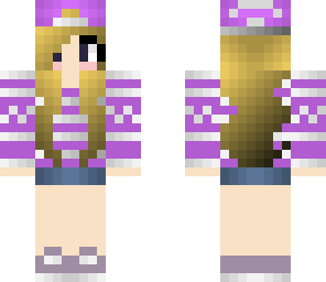 blonde hair purple skater girl