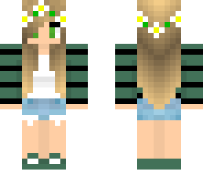 green flower crown girl