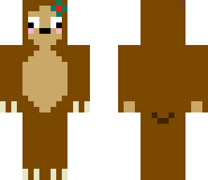 sloth with turquoise bow