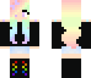 rainbow half pastel girl