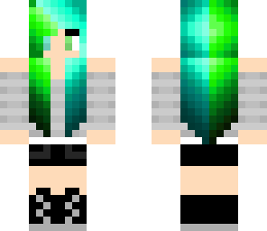 blue and green hair girl