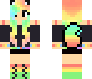 black rainbow wolf girl