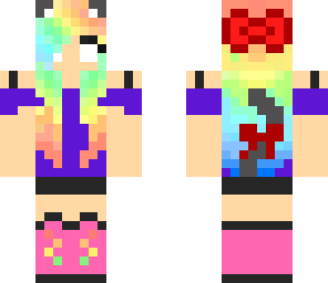rainbow herobrine girl
