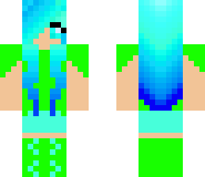 blue and green girl