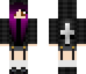 brown eyed goth with garters