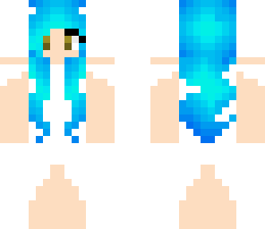 white dress blue water hair