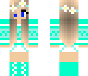 minty floral cute girl