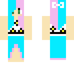 blue and pink prom girl