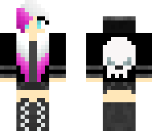 pink blond skull girl
