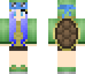 blue hair turtle girl