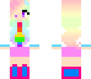 Cute rainbow girl | Minecraft Skin