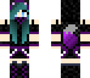 fox girl with blue hair