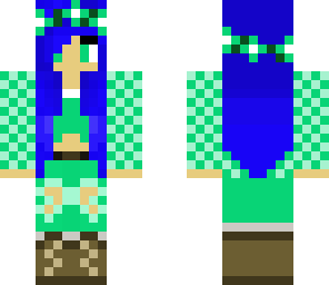 blue and green girl
