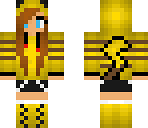 girl in a pikachu hoodie