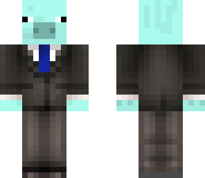 blue pig in a suit