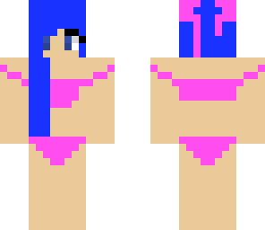 pink and blue bikni girl