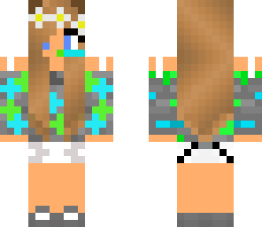 cute diamonds and emeralds flower wolf girl