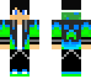 bleu and green hoodie creeps