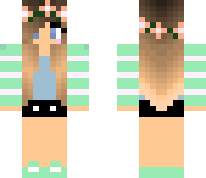 striped blue girl