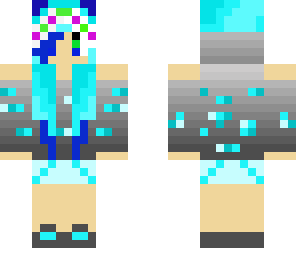 blue flower wolf girl