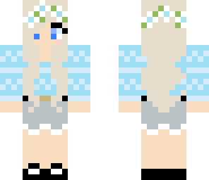 blond blue flower girl