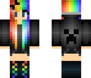 edit of rainbow hair creeper girl