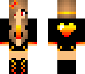 fire heart girl black