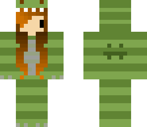 green dino girl cute