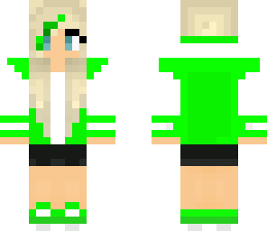 blonde green jacket girl