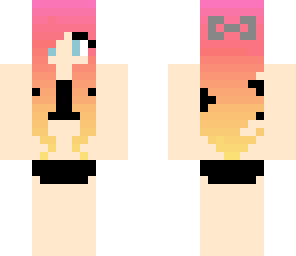 pinkish hair girl bikini