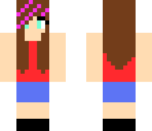 girl with pink highlighted bangs