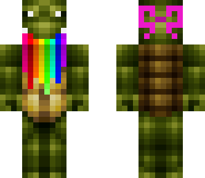 girl rainbow barf turtle