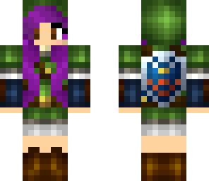 purple haired link girl