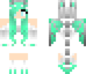 mint green dragon girl