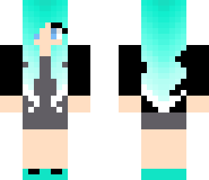 cute teal haired girl