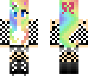 cute rainbow cat girl