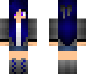retro minecraft girl blue hair