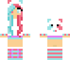 pink and blue panda girl