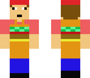 mcdonalds employee with hamburger apron