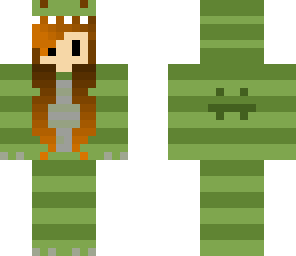 green dino girl cute