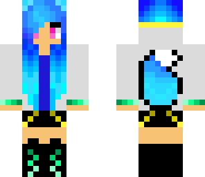 pretty blue wolf fox girl
