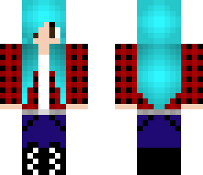  blue hair plaid