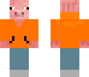 orange hoodie pig
