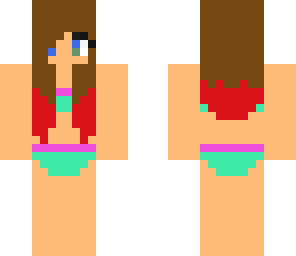 girl in cyan swimsuit