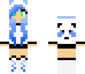 blue and black panda girl