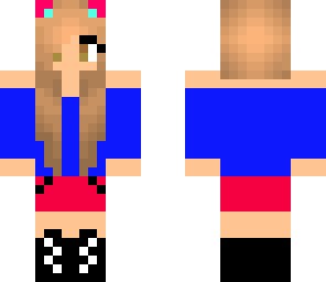 fox girl blue and pink