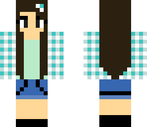 white and blue plaid girl