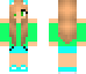 girl fox blue and green