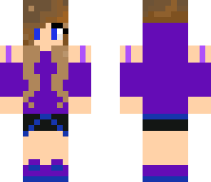cute purple girl with brown hair