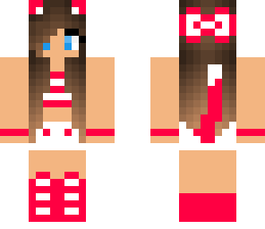 pink and white cat girl